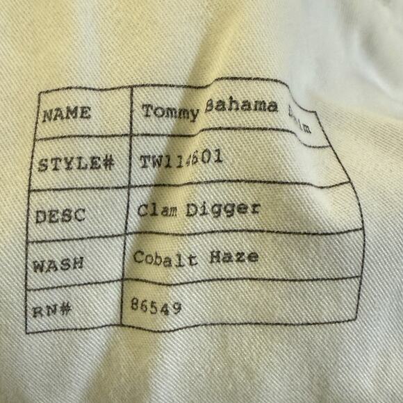 Tommy Bahama Capris Stretch Art of Palms Clam Diggers Womens 14 Cobalt Haze Blue - Picture 5 of 7